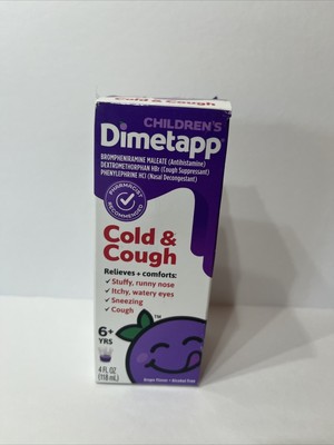 Children's Dimetapp Cold & Cough 4 fl oz Grape Flavor Sealed Exp Sep 2025