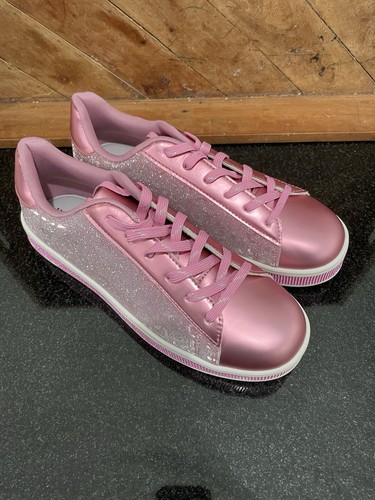 Ubaris Women's Tennis Sneakers - Pink Glitter Sparkley