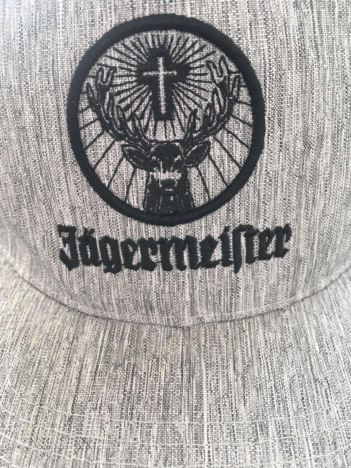 JAGERMEISTER snapback light grey cap embroidered cross deer stag logo ONE SIZE