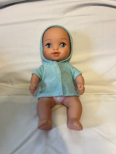 LAUER JUST PLAY WATER BABY Boy DOLL 2016 Blue EYES with Blue Towel Jacket
