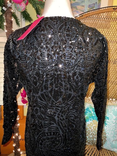 Pre-owned Lilly Pulitzer Leclair Dress Onyx Sequin Sea Swirl Mesh Size M,l,xl ❤️‍? In Black