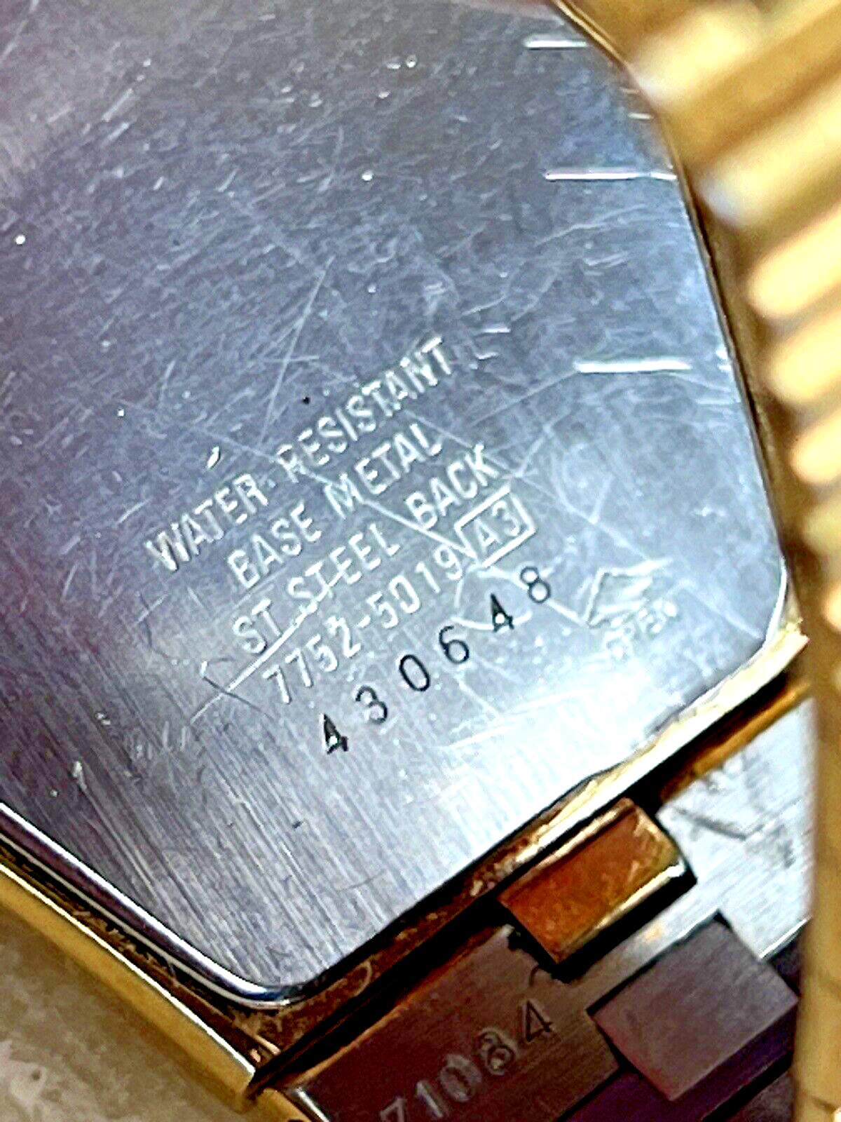 Seiko Lassale Watch Men Gold Tone Gold Dial Date 32mm Octagon 7752