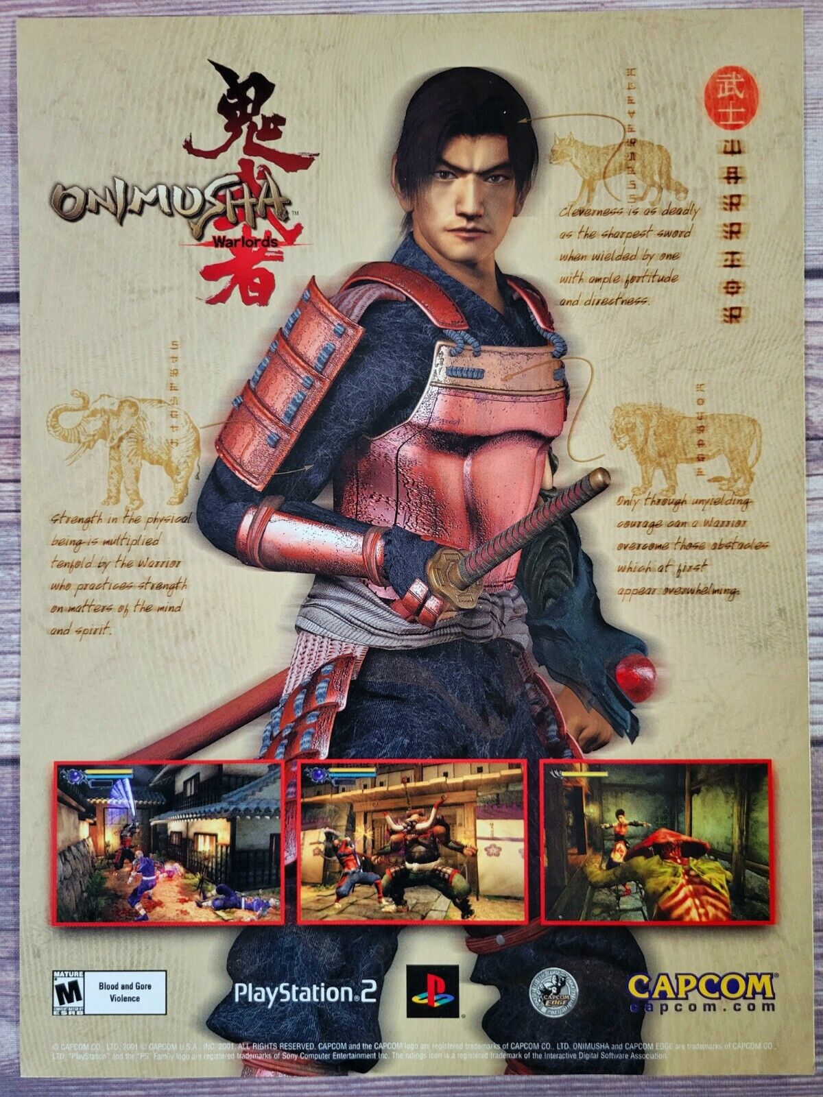 Onimusha Warlords Playstation 2 PS2 2002 Capcom Promo Ad Art Onimusha Warlords Playstation 2 PS2 2002 Capcom Promo Ad Art