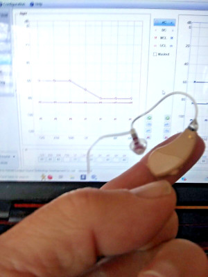 NEW programmable  mini DIGITAL RIC HEARING AID mild/serious  left ear 4 programs