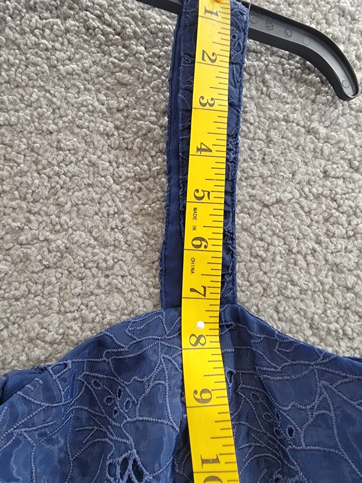 French Connection Embroidered Lace Sleeveless Dress Women's 8 Blue Back Zipped - Picture 6 of 18