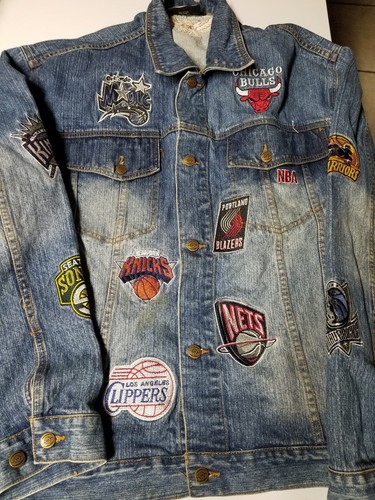 90s古着 IN THE PAINT バスケ NBA デニムジャケット Gジャン NBA LAKERS, WARRIORS, SPURS, BULLS SUPER RARE VINTAGE UNK