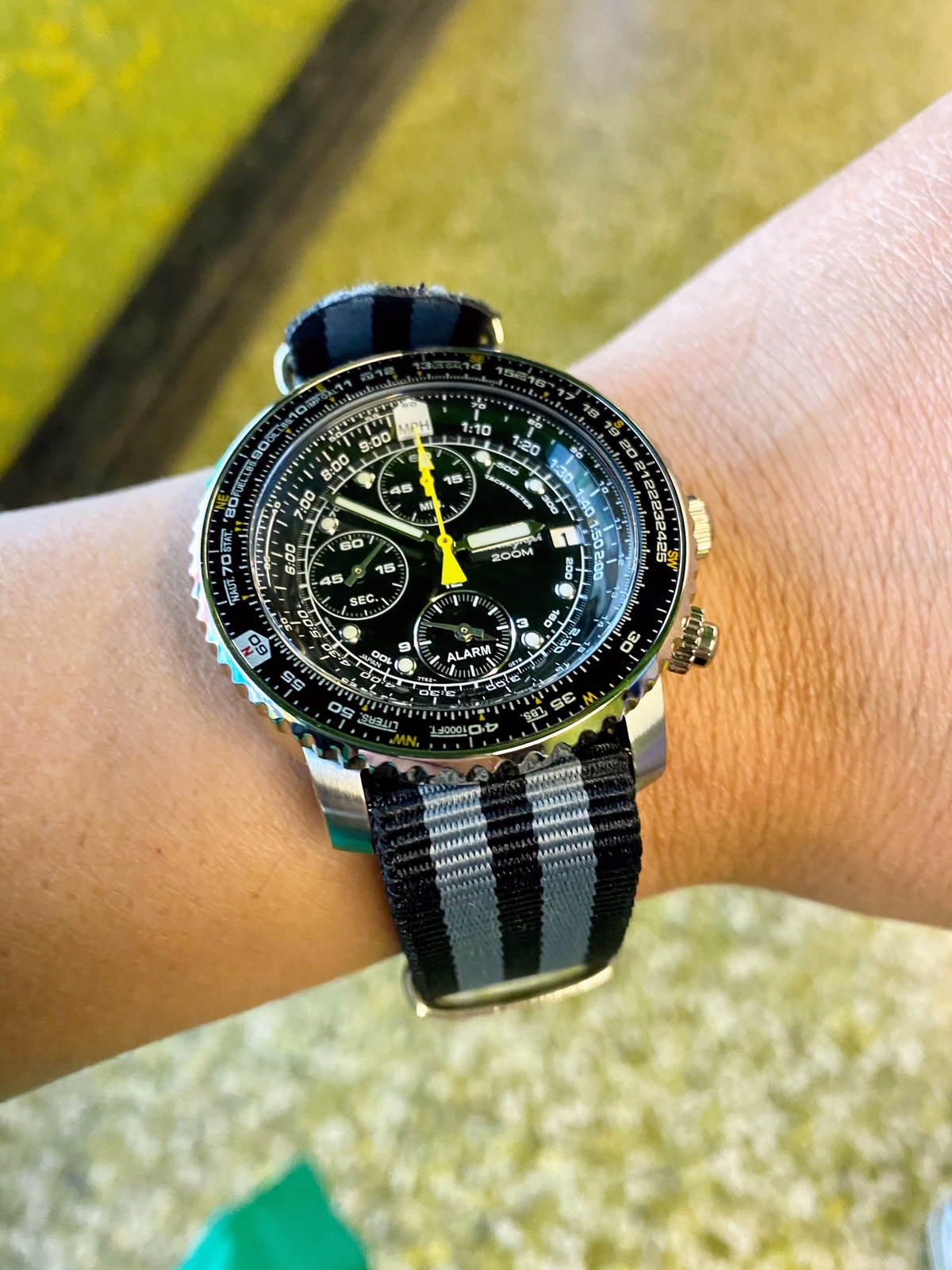 SEIKO SNA411P1 Men's Pilot Watch Alarm Chronograph 100m SEIKO SNA411P1 Men's Pilot Watch Alarm Chronograph 100m