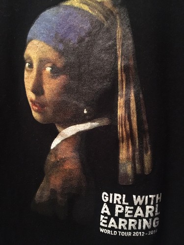 Girl With A Pearl Earring World Tour 2012-2014 Painting  Tee Shirt Medium Black