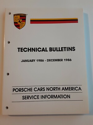 Porsche Technical Bulletins January 1988 - December 1988 