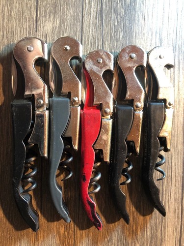 Lot Of 5 Pulltex Pulltap’s Double Hinged Waiter's Corkscrews, Bottle Openers