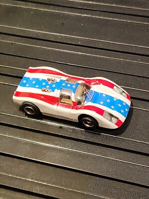Vintage TYCO Pro Red White And Blue Stars Stripes Porsche 908  Slot Car HO
