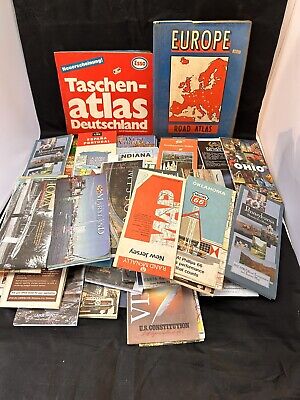 Lot Of 52 Vintage And Recent U.S. & European Road And City Maps