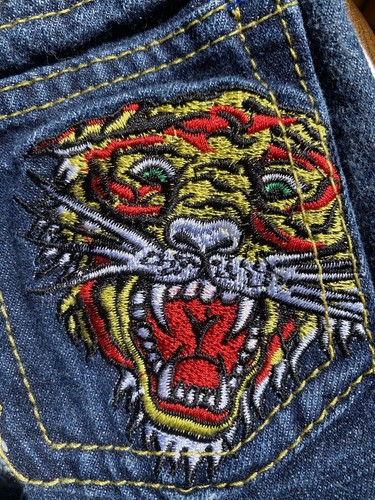 Rare Ed Hardy Tiger Y2K Embroidered Jeans Size 24 mo Dark Rare Ed Hardy Tiger Y2K Embroidered Jeans Size 24 mo Dark