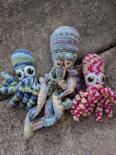 Crochet Multicolored Octopus Handmade Stuffed Toy Amigurumi Animals Octopus