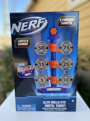 Nerf Elite Bulls-Eye Digital Target Lights & Sounds LCD Screen 6 Targets New