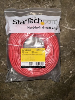 STARTECH.COM 100FT CAT6 RED MOLDED RJ45 UTP GIGABIT PATCH CABLE CORD