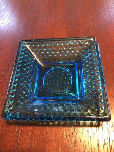 Vintage Blue Hobnail Ashtray/Dish