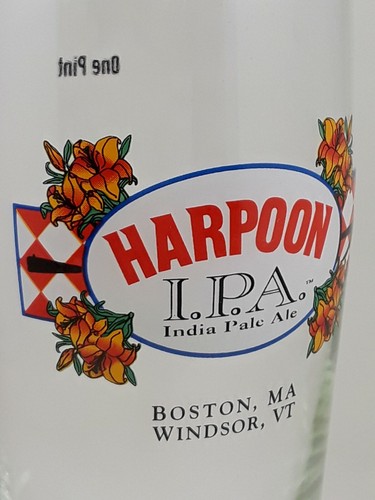 Harpoon I.P.A. Pint Beer Glass - Boston MA - Windsor VT - India Pale Ale - 16 oz