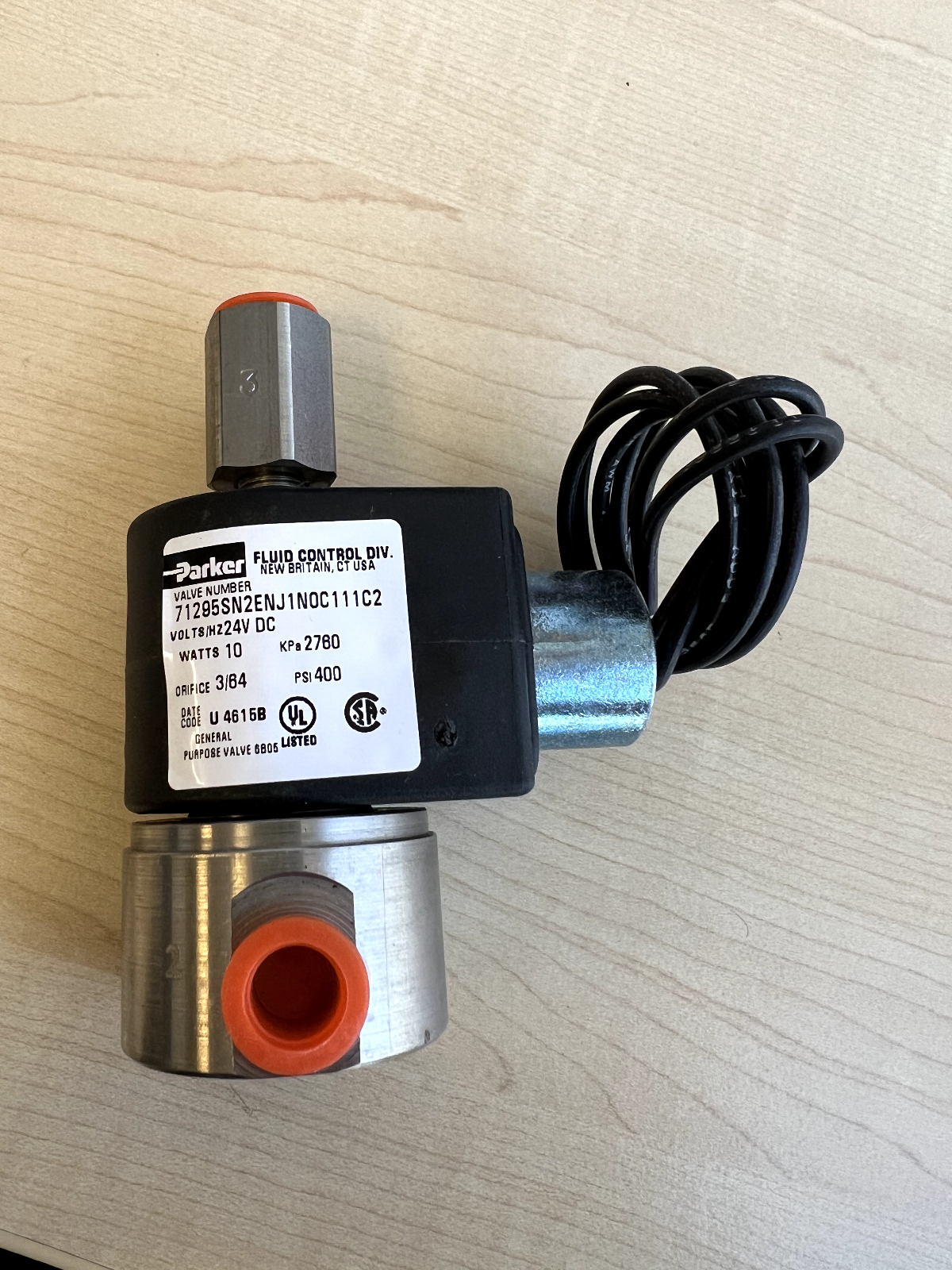Parker Fluid Control Valve 71295SN2ENJ1NOC111C2 - 24V DC KPa