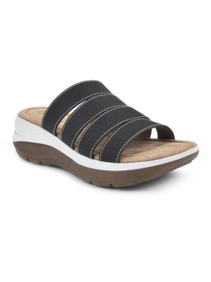 

WHITE MOUNTAIN FOOTBEDS Женские коричневые шлепанцы на танкетке OutFascinate, Коричневый, FASCINATE W32256