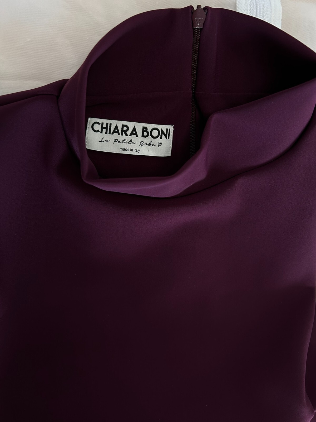 Pre-owned Chiara Boni Eitel Zp High-neck One-sleeve Dress 10u.s. Barolo Msrp$750 In Red