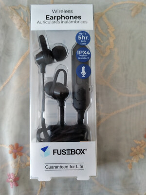 Fusebox BLACK Bluetooth Wireless Earphones 190 9018 FB2 - B2