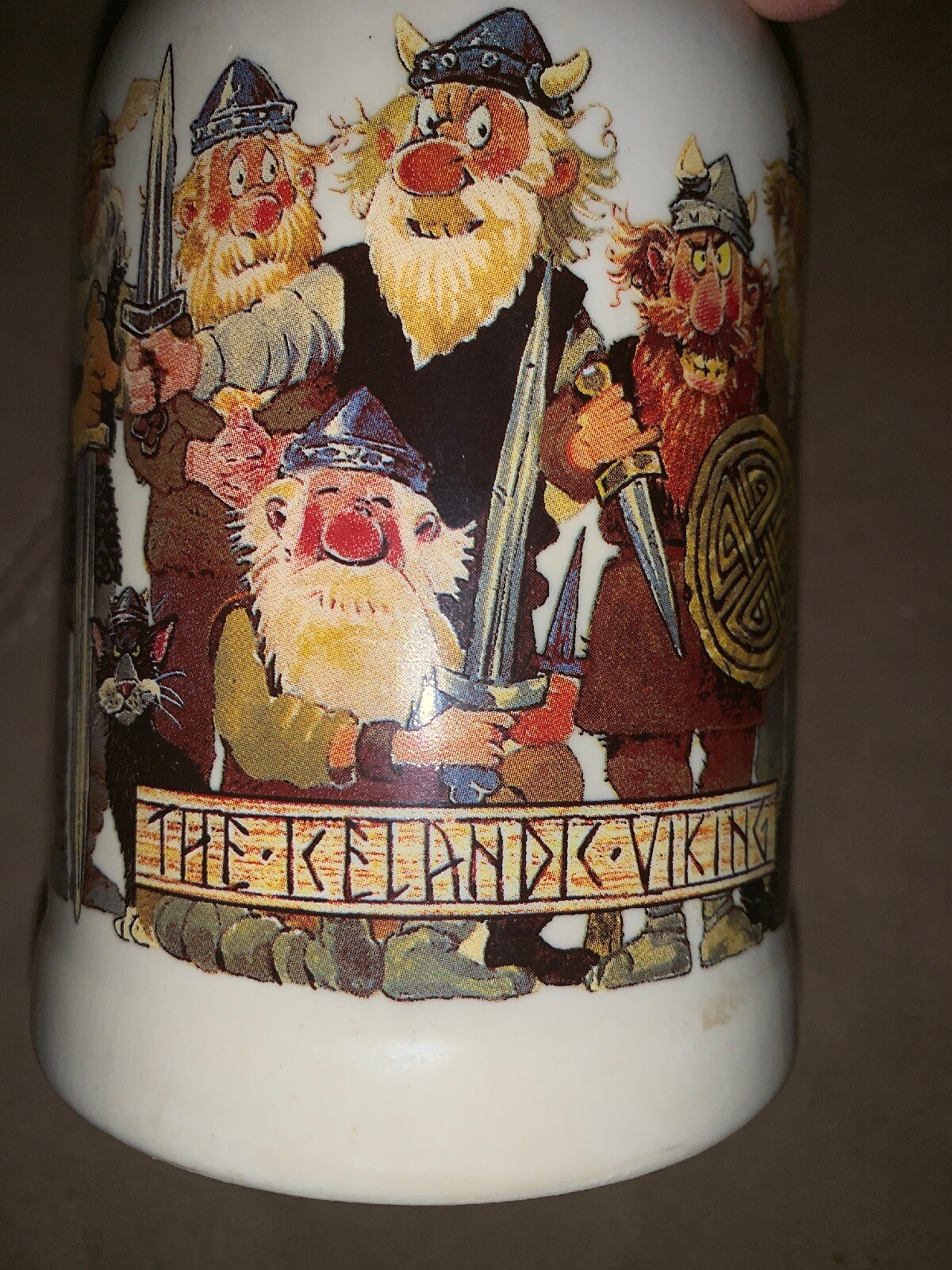 Vintage Scandinavian Iceland KELANDK VIKING Crew Tavern Raid Stein Beer Mug cup