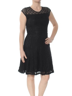 

NY COLLECTION Женское черное коктейльное платье с короткими рукавами выше колена Petites, Черный