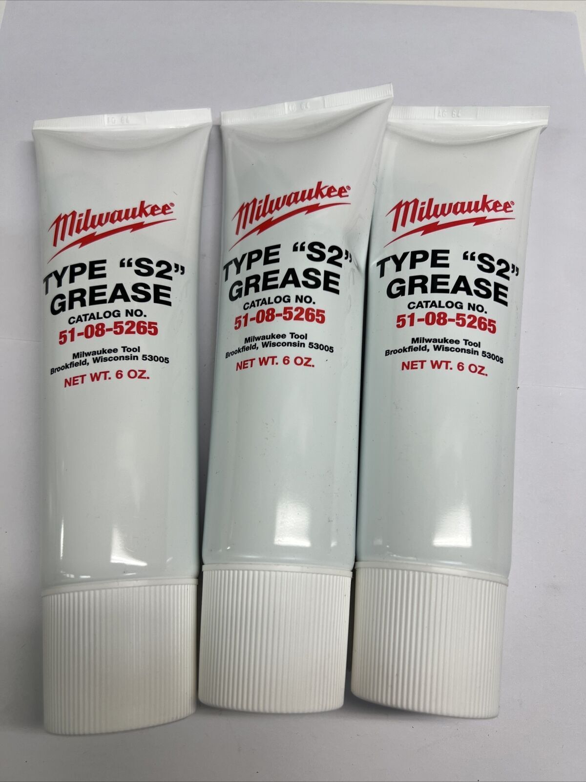 3pk Milwaukee Type S2 Grease 51-08-5265 6oz Squeeze Tube 49