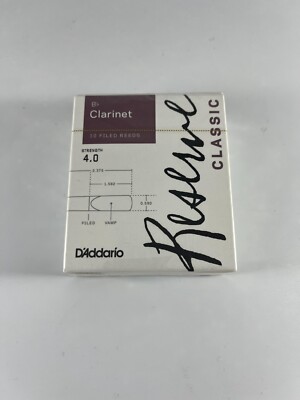 D'ADDARIO RESERVE CLASSIC CLARINET Bb STRENGTH 4.0 (10) FILED REEDS
