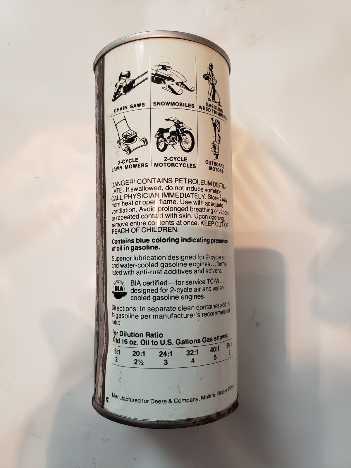 2 Cycle John Deere Engine Oil 16 Oz Can TY6244 O2