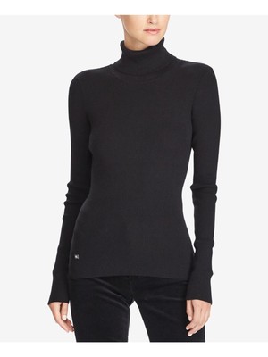 

RALPH LAUREN Женский черный топ с длинными рукавами и высоким вырезом  XS