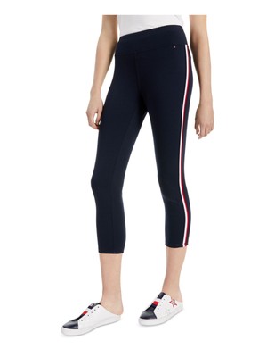 

TOMMY HILFIGER Женские темно-синие облегающие брюки без застежек с логотипом Active Wear Skinny Pants, Navy