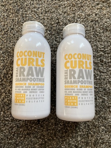 New Real Raw Shampoothie Coconut Curls Quench Hair Shampoo, 12oz, Lot of 2