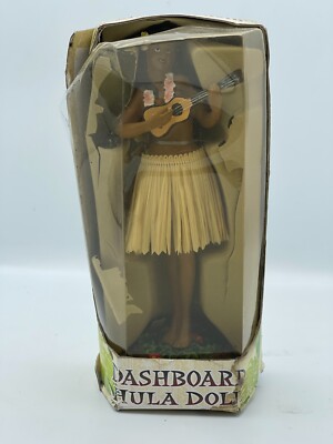 Hawaiian Hula Lady w Ukulele Dashboard Doll - 7'' Doll, Hawaii Souvenir, Natural