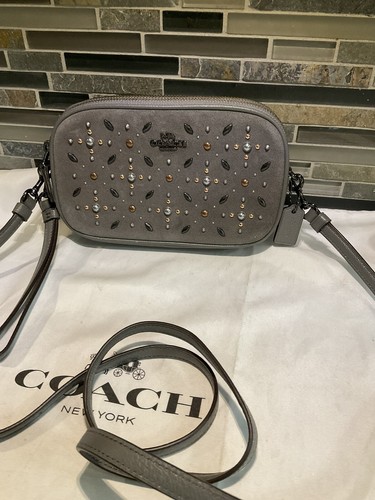 COACH Prairie Rivets LEATHER CROSSBODY/CLUTCH 22868 Grey