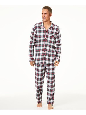 

FAMILY PJs Женский белый топ в клетку Прямые штаны Пижама Big - Tall