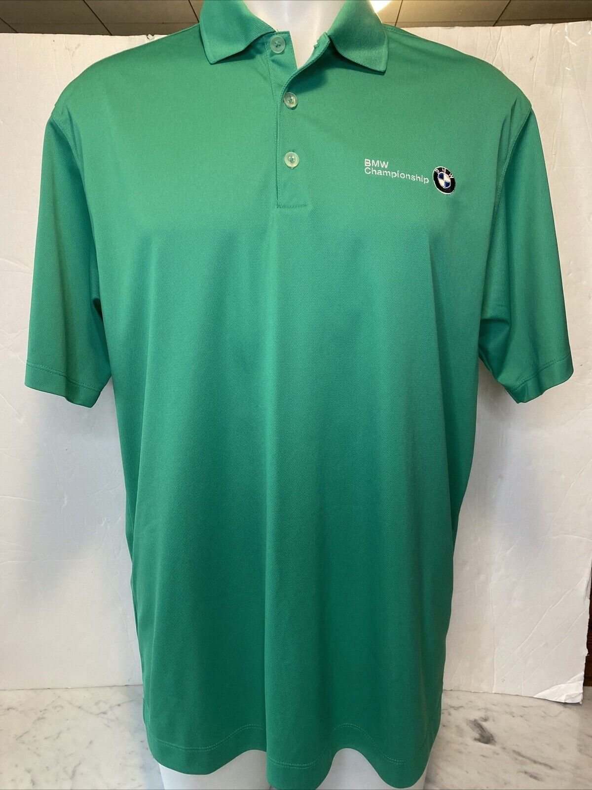 Bmw Championship Polo Shirt Green Dri-fit Size Large Mens