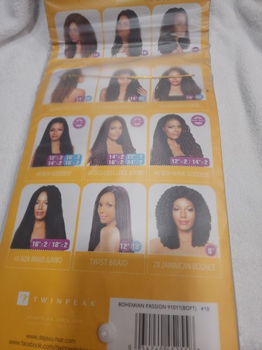 Dejavu Bohemian Passion Twist Color 1 B 9, 10 And 11 Inch 105 Strands Prelooped