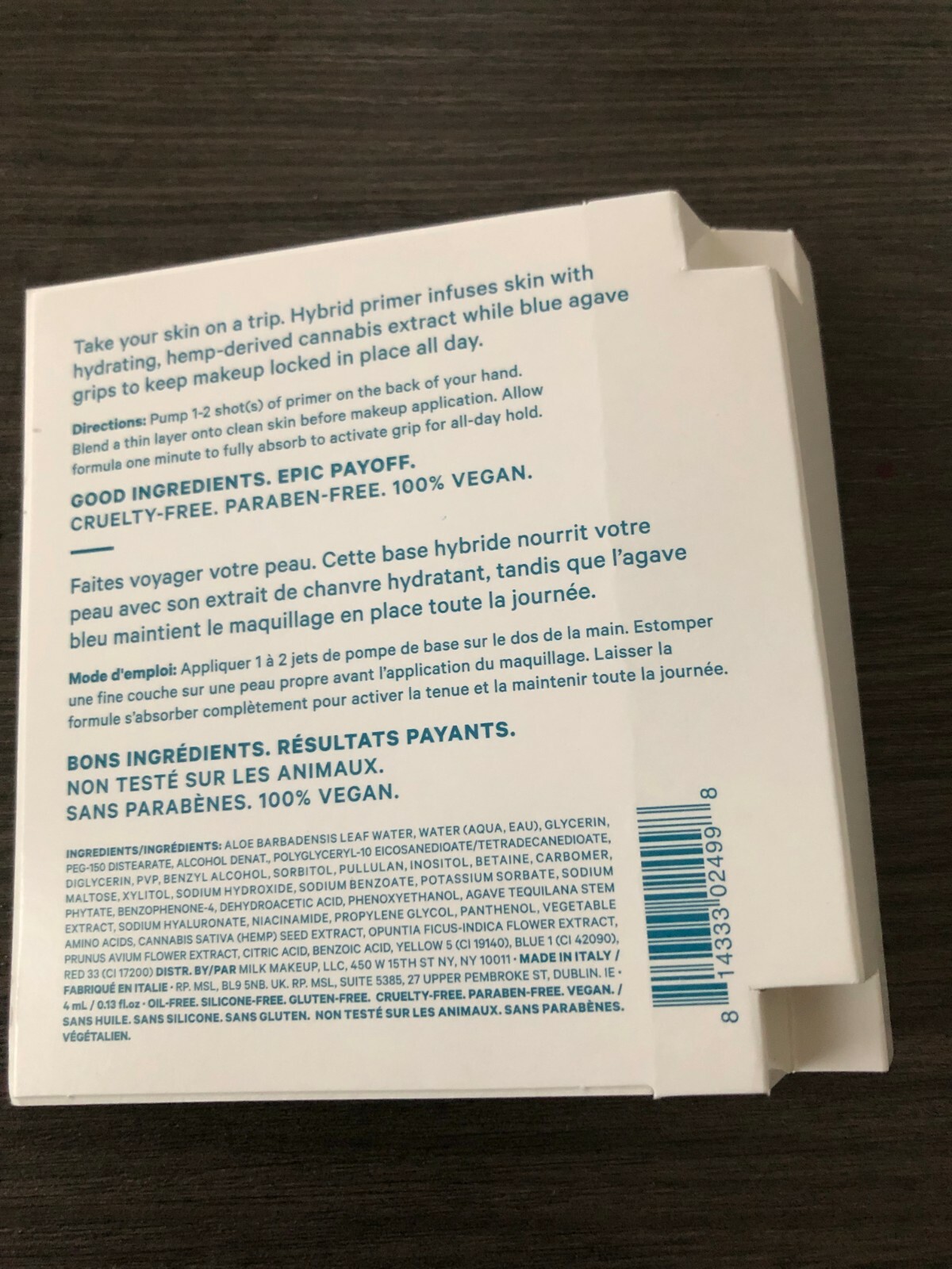 Milk Makeup HYDRO Grip Primer 0.13 oz / 4 ml Travel Size NIP