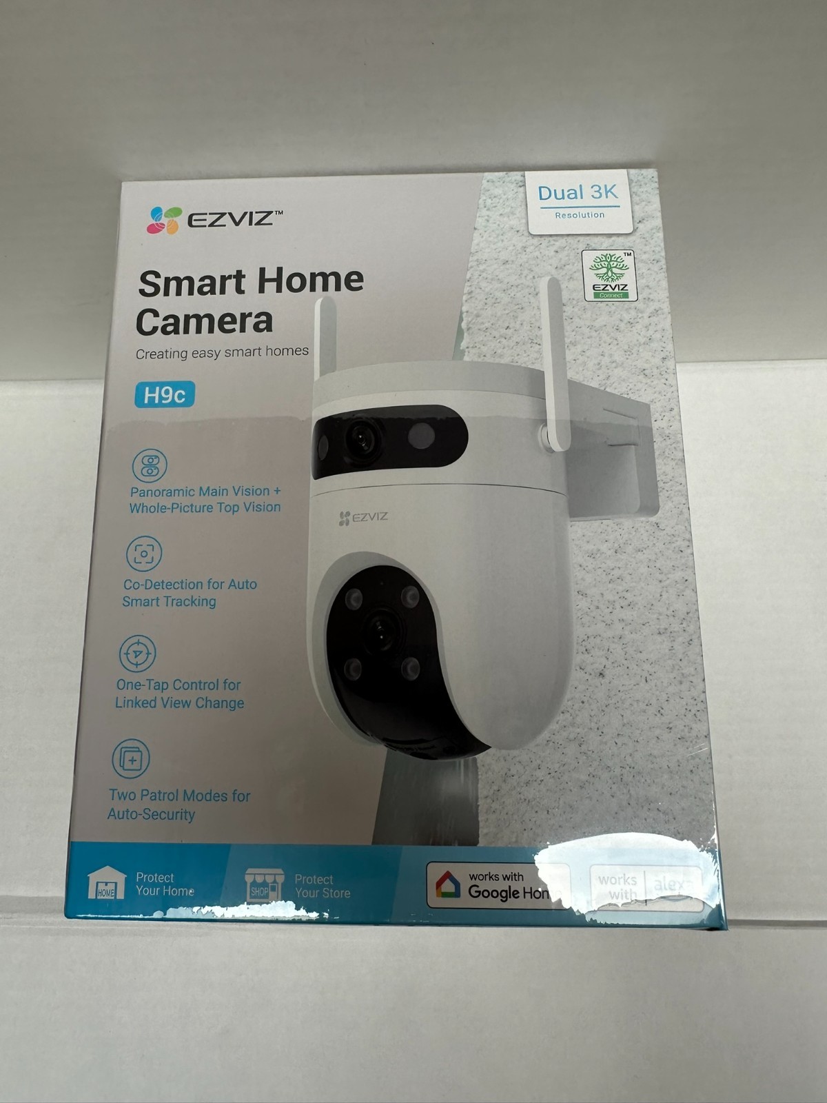 EZVIZ スマートホームカメラ H9c 楽天市場】防犯カメラ CS-H9c 5MP+5MP 500万画素 デュアルレンズ