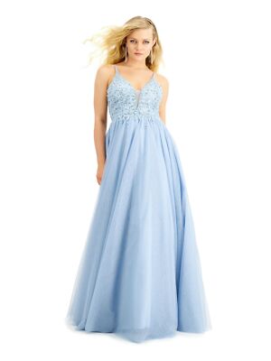 

СКАЖИТЕ ДА Женское голубое платье на кринолиновой подкладке для юниоров, Light blue