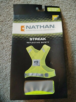 NIB Nathan Streak Reflective Safety Vest Size S//M SMALL MEDIUM Running Cycling