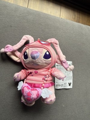 Happy Kuji Stitch Colorful Kawaii B Prize Plush Charm PINK 13cm Angel JAPAN NEW
