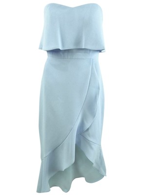 

XSCAPE Женское светло-голубое короткое вечернее платье Hi-Lo без рукавов, Light blue