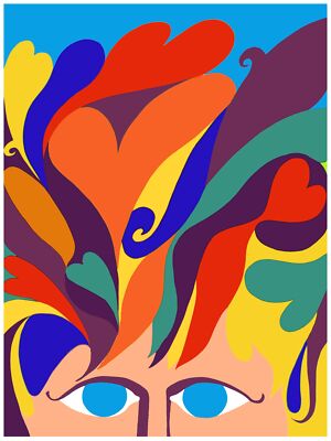 2089.Decoration Poster print.Wall Home Interior design.Girl with colorful hair