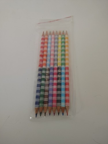 Vtg Pedigree Pencil Crayons Qty 8 2-Sided Pencils 16 Colors Empire Pencil Co NOS