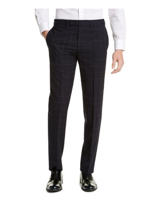 

CALVIN KLEIN Мужской темно-синий эластичный костюм в клетку Windowpane Extra, раздельный, Navy