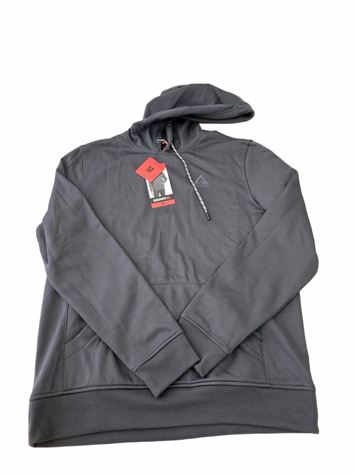 Gerry Mens Performance Midweight Active Textured Hoodie - GREY - MD / MEDIUM