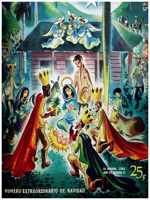Decor Poster.Interior design.Room art.Navidades en Cuba.Nativity.7171